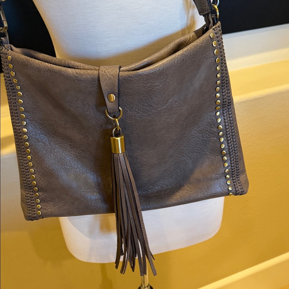 Jen & Co. Tassel-Accent Shoulder Crossbody Bag with Stud Detail